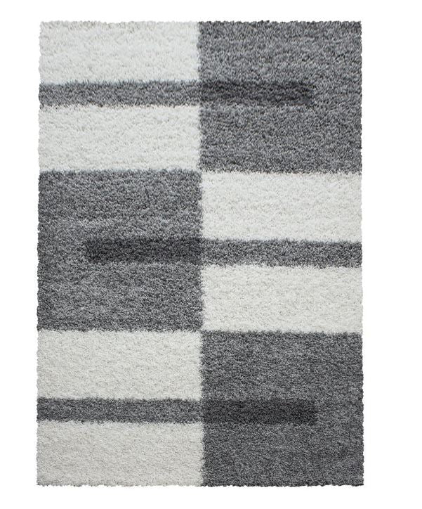 Harmaa valkoinen Shaggy Gala Light Grey 2505, 140x200 cm