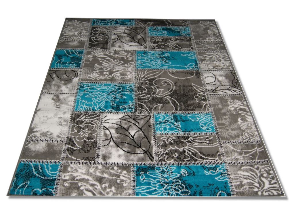 Kaunis harmaa turkoosi Matto 120x160