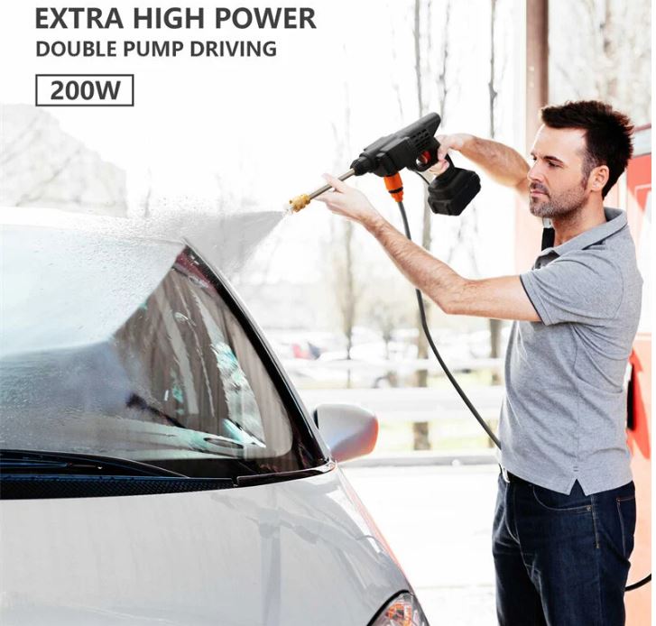 Korkeapainepesuri, 6000mAh, 200W, yhdellä akulla