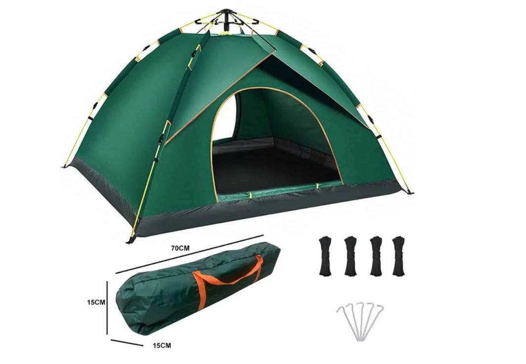 Quick Pop Up 2P Camping Teltta 200x150 001, vihreä
