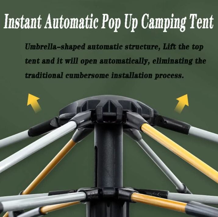 Quick Pop Up 2P Camping Teltta 200x150 001, vihreä