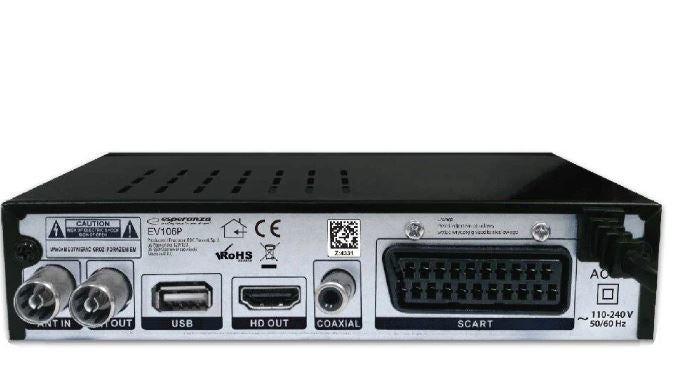 Digiboksi TV-vastaanotin Esperanza EV106P, DVB-T2 H.265/HEVC