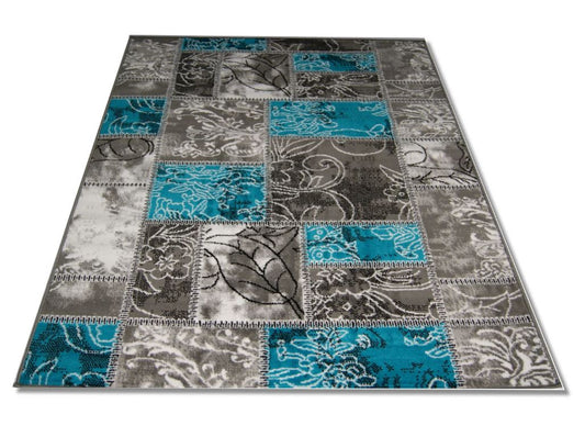 Kaunis harmaa turkoosi Matto  120x160