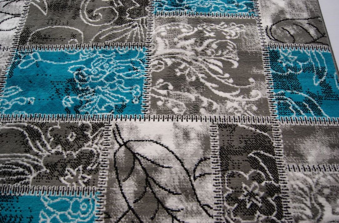 Kaunis harmaa turkoosi Matto  120x160
