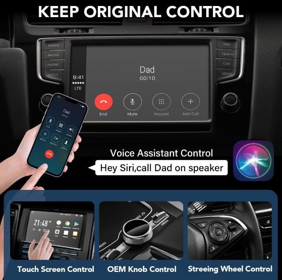 Adapteri yhteensopiva CarPlayn kanssa Langaton iOS:lle - USB-C