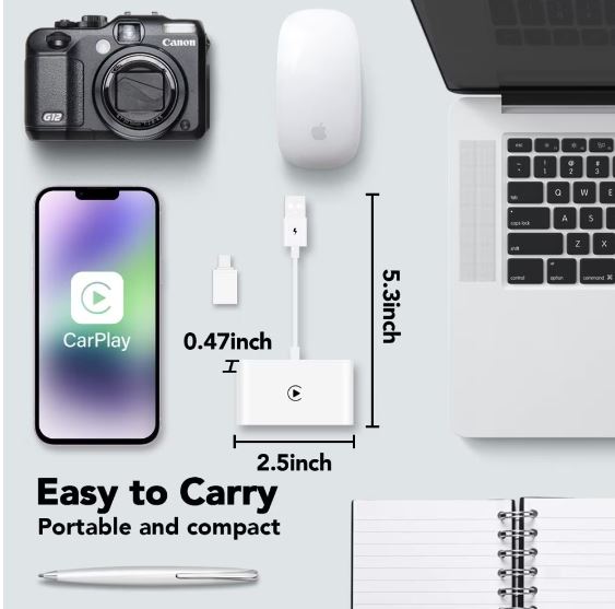 Adapteri yhteensopiva CarPlayn kanssa Langaton iOS:lle - USB-C